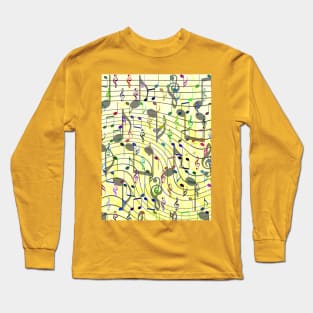 Chaotic music notation Long Sleeve T-Shirt